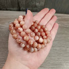 8mm Peach Moonstone Beaded Stretch Bracelet-Beaded Bracelets-Krush Kandy, Women's Online Fashion Boutique Located in Phoenix, Arizona (Scottsdale Area)