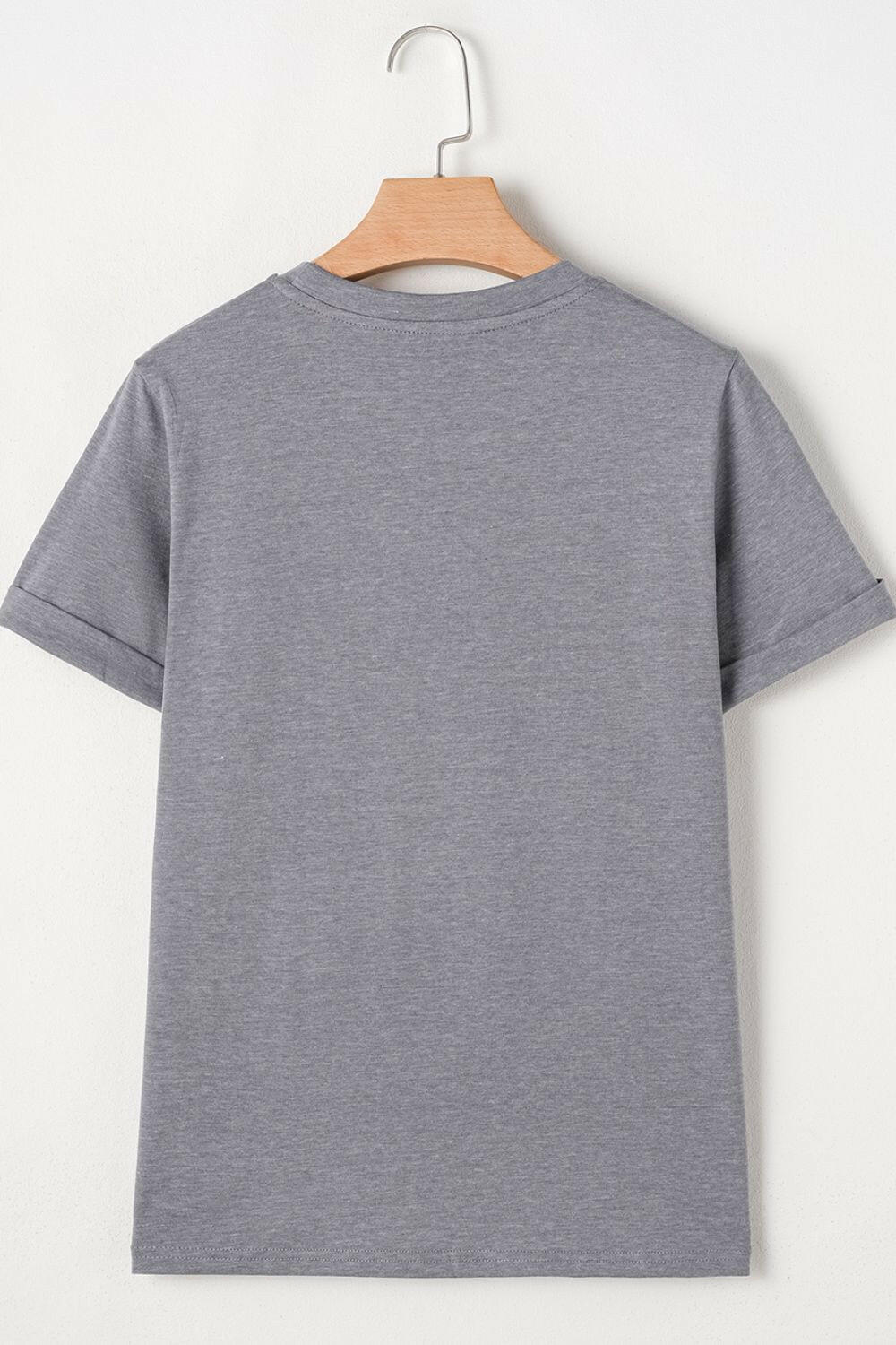 HOPPY Chenille Patch Round Neck Short Sleeve T-Shirt-Graphic Tees-Krush Kandy, Women's Online Fashion Boutique Located in Phoenix, Arizona (Scottsdale Area)