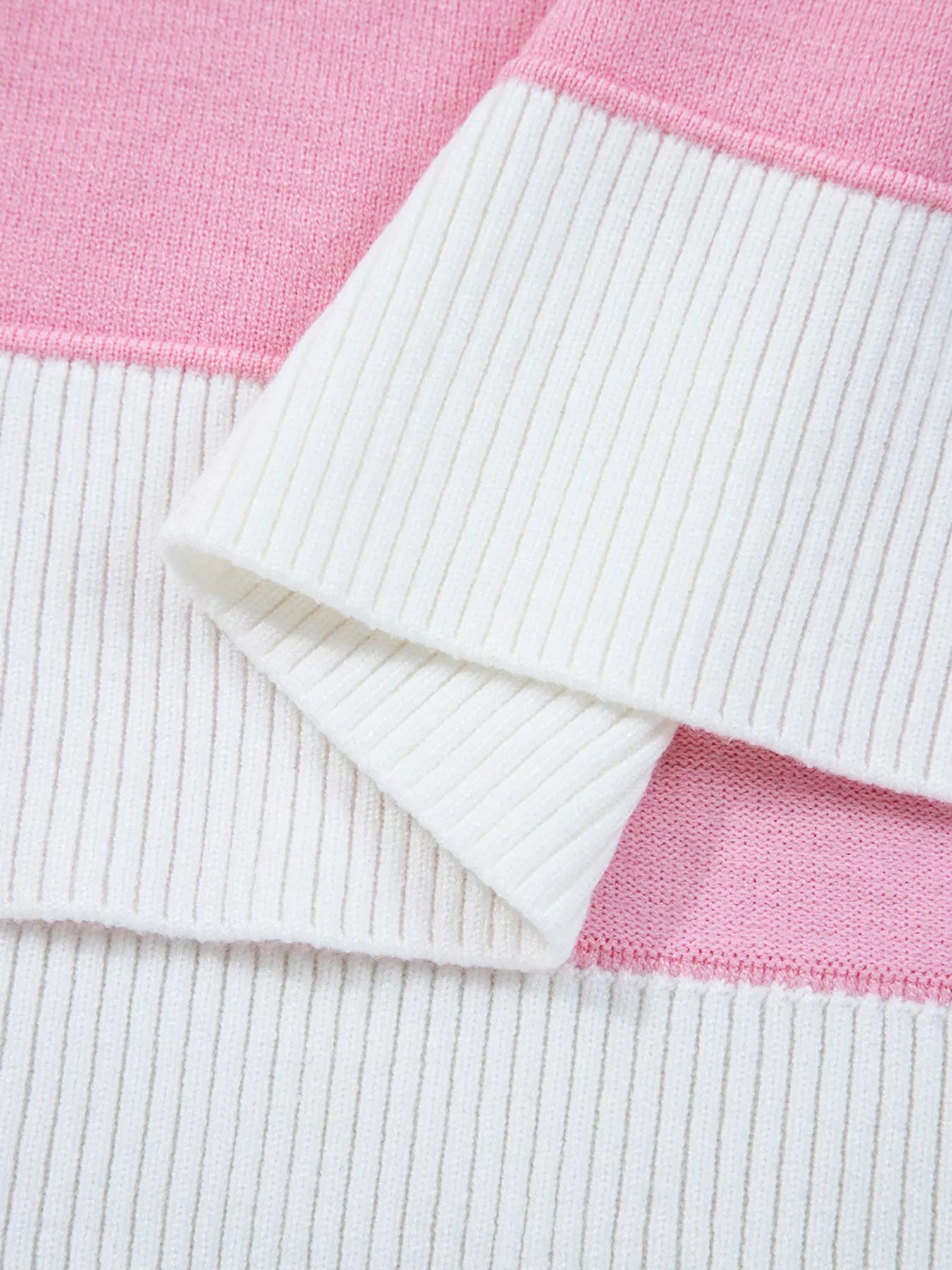 Contrasting Polo Collar Color Block Knit Drop Shoulder Sweater-Sweater-Krush Kandy, Women's Online Fashion Boutique Located in Phoenix, Arizona (Scottsdale Area)