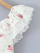 Off-Shoulder Floral Lace Trim Mini Dress-Dresses-Krush Kandy, Women's Online Fashion Boutique Located in Phoenix, Arizona (Scottsdale Area)