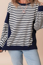 Exposed Seam Striped Long Sleeve Sweatshirt-Krush Kandy, Women's Online Fashion Boutique Located in Phoenix, Arizona (Scottsdale Area)