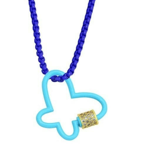 (7 Options) Floating Butterfly Enamel Chain Link Necklace-Necklaces-Krush Kandy, Women's Online Fashion Boutique Located in Phoenix, Arizona (Scottsdale Area)