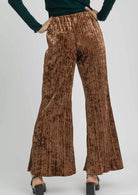 Umgee Velvet Pleated Wide Leg Pants-Pants-Krush Kandy, Women's Online Fashion Boutique Located in Phoenix, Arizona (Scottsdale Area)