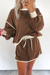 Chic Duo Contrast Pullover Skort Set | 4 Color Options-2 Piece Outfit Sets-Krush Kandy, Women's Online Fashion Boutique Located in Phoenix, Arizona (Scottsdale Area)