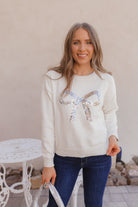 LUXE Sequin Bow Ribbed Sweater \ KKB EXCLUSIVE XS-3X-Sweater-Krush Kandy, Women's Online Fashion Boutique Located in Phoenix, Arizona (Scottsdale Area)
