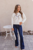 LUXE Sequin Bow Ribbed Sweater \ KKB EXCLUSIVE XS-3X-Sweater-Krush Kandy, Women's Online Fashion Boutique Located in Phoenix, Arizona (Scottsdale Area)