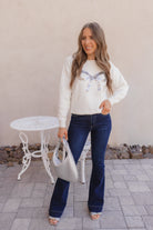 LUXE Sequin Bow Ribbed Sweater \ KKB EXCLUSIVE XS-3X-Sweater-Krush Kandy, Women's Online Fashion Boutique Located in Phoenix, Arizona (Scottsdale Area)