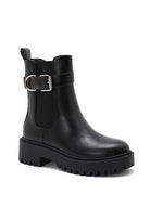 The Biker Black Buckle Lug-Sole Ankle Boot-Shoes-Krush Kandy, Women's Online Fashion Boutique Located in Phoenix, Arizona (Scottsdale Area)