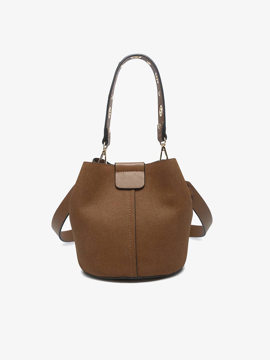 Farrah Suede Bucket Bag w/ Top Handle & Inner Bag-handbag-Krush Kandy, Women's Online Fashion Boutique Located in Phoenix, Arizona (Scottsdale Area)