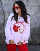 Faux Crochet Heart Sweatshirt-Graphic Tees-Krush Kandy, Women's Online Fashion Boutique Located in Phoenix, Arizona (Scottsdale Area)