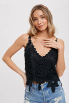 Floral Crochet Lace Cami-Tanks-Krush Kandy, Women's Online Fashion Boutique Located in Phoenix, Arizona (Scottsdale Area)