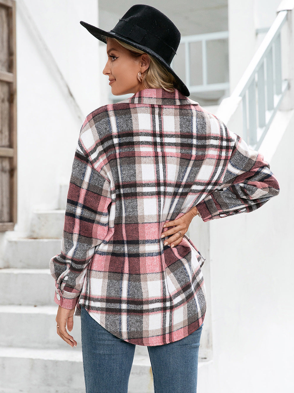 Ivy Lane Meet You Outside Plaid Button Down Curved Hem Shacket-Krush Kandy, Women's Online Fashion Boutique Located in Phoenix, Arizona (Scottsdale Area)