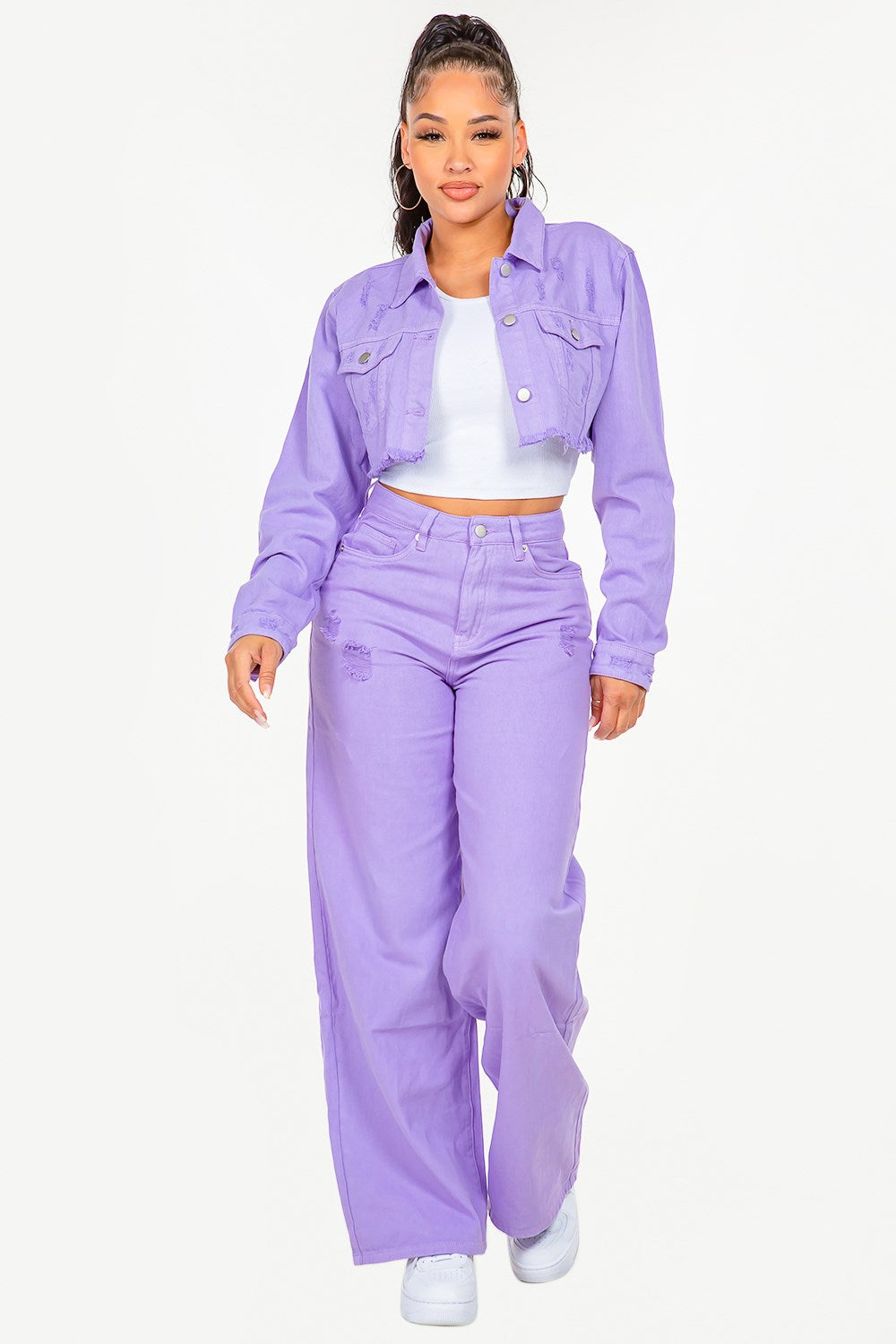 Violet Vibes High Waist Wide Leg Jeans-Krush Kandy, Women's Online Fashion Boutique Located in Phoenix, Arizona (Scottsdale Area)