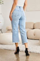 RFM Full Size Tummy Control High Waist Raw Hem Distressed Jeans-Krush Kandy, Women's Online Fashion Boutique Located in Phoenix, Arizona (Scottsdale Area)