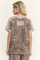 Mineral Washed Leopard Animal Print V-Neck Shirt-Tops-Krush Kandy, Women's Online Fashion Boutique Located in Phoenix, Arizona (Scottsdale Area)