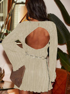 Cutout Back Flare Sleeve Dress-Dresses-Krush Kandy, Women's Online Fashion Boutique Located in Phoenix, Arizona (Scottsdale Area)