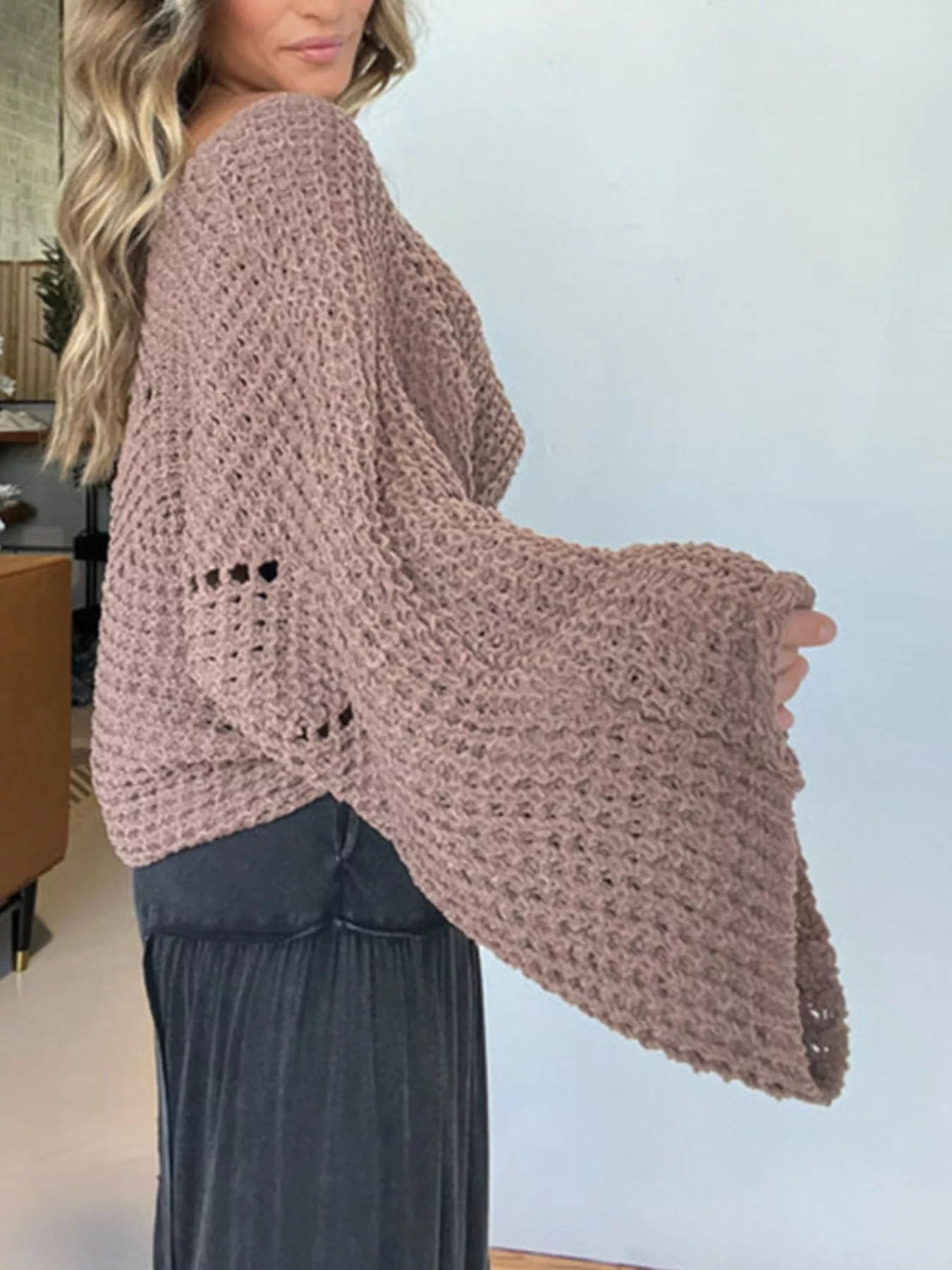 Openwork Batwing Sleeve Sweater-Sweater-Krush Kandy, Women's Online Fashion Boutique Located in Phoenix, Arizona (Scottsdale Area)