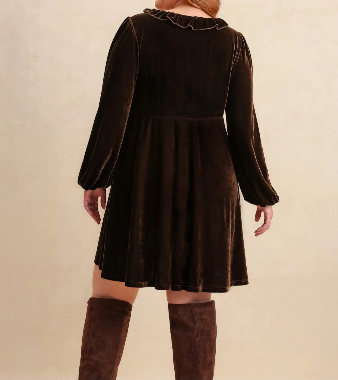 Plus Size Embroidered Notched Balloon Sleeve Mini Dress-Dresses-Krush Kandy, Women's Online Fashion Boutique Located in Phoenix, Arizona (Scottsdale Area)