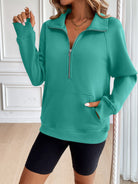 Ivy Lane Half Zip Raglan Sleeve Sweatshirt-Krush Kandy, Women's Online Fashion Boutique Located in Phoenix, Arizona (Scottsdale Area)