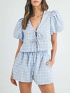 V-Neck Puff Sleeve Top and Shorts Set-Krush Kandy, Women's Online Fashion Boutique Located in Phoenix, Arizona (Scottsdale Area)
