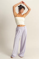 Waffle Knit High-Waist Wide-Leg Pants-Bottoms-Krush Kandy, Women's Online Fashion Boutique Located in Phoenix, Arizona (Scottsdale Area)