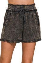 Mineral Frayed Hem Washed Shorts-Krush Kandy, Women's Online Fashion Boutique Located in Phoenix, Arizona (Scottsdale Area)