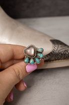 Heart Stone Turquoise Cluster Ring-Rings-Krush Kandy, Women's Online Fashion Boutique Located in Phoenix, Arizona (Scottsdale Area)