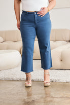 RfM Crop Chloe Full Size Tummy Control High Waist Raw Hem Jeans-Pants-Krush Kandy, Women's Online Fashion Boutique Located in Phoenix, Arizona (Scottsdale Area)