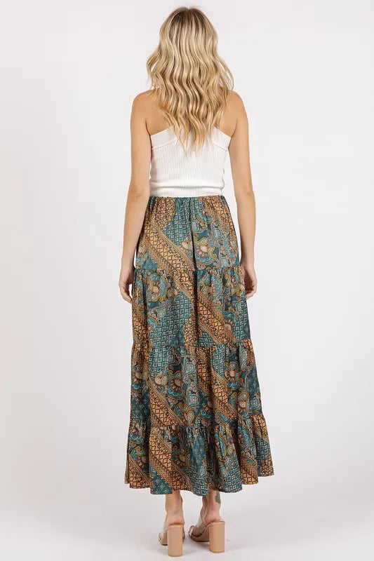 Mittoshop Paisley Patchwork Print Satin Maxi Skirt-Skirts-Krush Kandy, Women's Online Fashion Boutique Located in Phoenix, Arizona (Scottsdale Area)