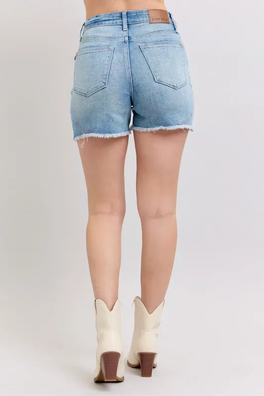 Judy Blue High Waist Western Embroidery Cut-Off Shorts-Denim-Krush Kandy, Women's Online Fashion Boutique Located in Phoenix, Arizona (Scottsdale Area)