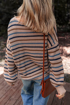 Sunset Horizon Striped Knit Sweater-Sweaters-Krush Kandy, Women's Online Fashion Boutique Located in Phoenix, Arizona (Scottsdale Area)