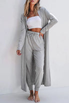 Open Front Long Sleeve Cardigan and Pants Lounge Set-Pants-Krush Kandy, Women's Online Fashion Boutique Located in Phoenix, Arizona (Scottsdale Area)