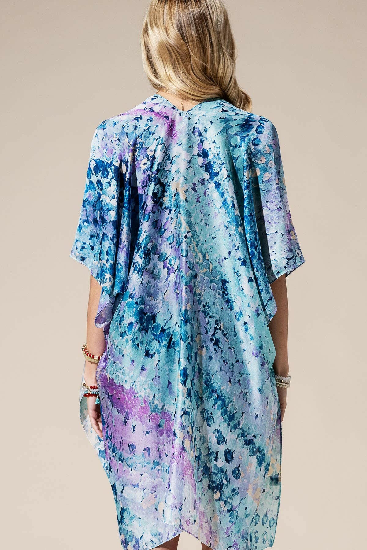 Abstract Print Silky Feel Kimono-Kimono-Krush Kandy, Women's Online Fashion Boutique Located in Phoenix, Arizona (Scottsdale Area)