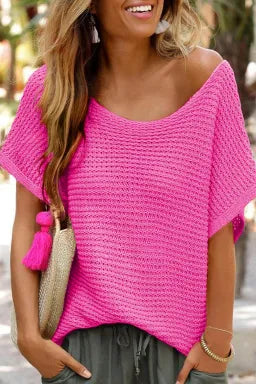 Cotton Candy Breeze Loose Knit Dolman Top-Tops-Krush Kandy, Women's Online Fashion Boutique Located in Phoenix, Arizona (Scottsdale Area)