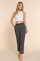 Classic Woven Pants With Belt-Pants-Krush Kandy, Women's Online Fashion Boutique Located in Phoenix, Arizona (Scottsdale Area)