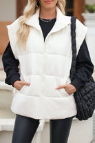 Zip Up Puffer Vest Coat with Pockets-Krush Kandy, Women's Online Fashion Boutique Located in Phoenix, Arizona (Scottsdale Area)