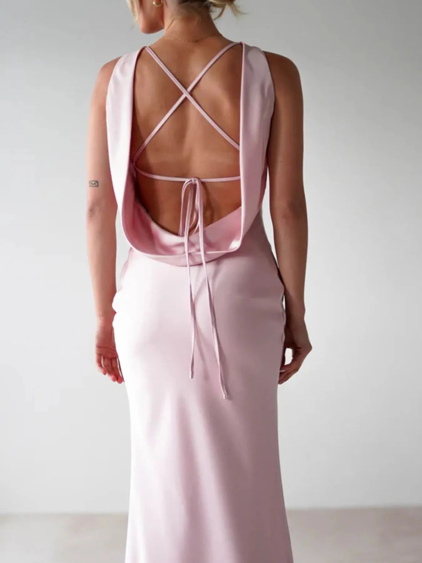 Satin Sleeveless Maxi Dress-Dresses-Krush Kandy, Women's Online Fashion Boutique Located in Phoenix, Arizona (Scottsdale Area)