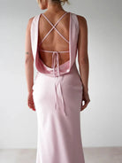 Satin Sleeveless Maxi Dress-Dresses-Krush Kandy, Women's Online Fashion Boutique Located in Phoenix, Arizona (Scottsdale Area)