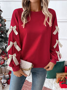 Bow Sleeve Sweatshirt-Sweaters-Krush Kandy, Women's Online Fashion Boutique Located in Phoenix, Arizona (Scottsdale Area)