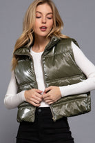 High Neck Zip Up Vest-Vests-Krush Kandy, Women's Online Fashion Boutique Located in Phoenix, Arizona (Scottsdale Area)