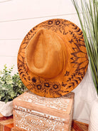 Engraved Floral Hat-Hats-Krush Kandy, Women's Online Fashion Boutique Located in Phoenix, Arizona (Scottsdale Area)
