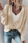 Openwork Button Up Long Sleeve Cardigan-Sweaters-Krush Kandy, Women's Online Fashion Boutique Located in Phoenix, Arizona (Scottsdale Area)