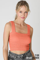 Shirred Square Neck Crop Top-Tanks-Krush Kandy, Women's Online Fashion Boutique Located in Phoenix, Arizona (Scottsdale Area)