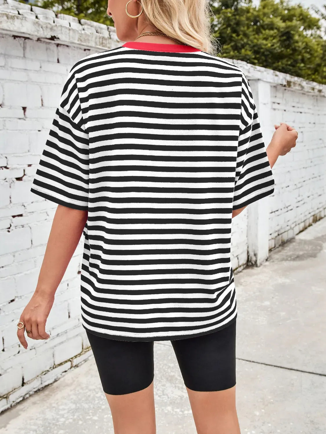 Neon Pop Stripe Oversized Tee-Tops-Krush Kandy, Women's Online Fashion Boutique Located in Phoenix, Arizona (Scottsdale Area)