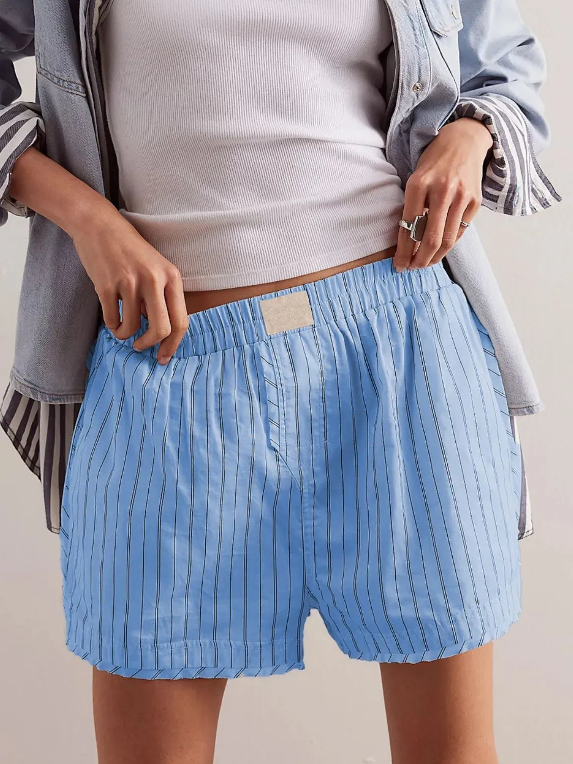 Striped Elastic Waist Shorts-Krush Kandy, Women's Online Fashion Boutique Located in Phoenix, Arizona (Scottsdale Area)