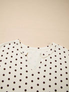 Polka Dot Notched Long Sleeve Top and Drawstring Joggers Lounge Set-Loungewear-Krush Kandy, Women's Online Fashion Boutique Located in Phoenix, Arizona (Scottsdale Area)