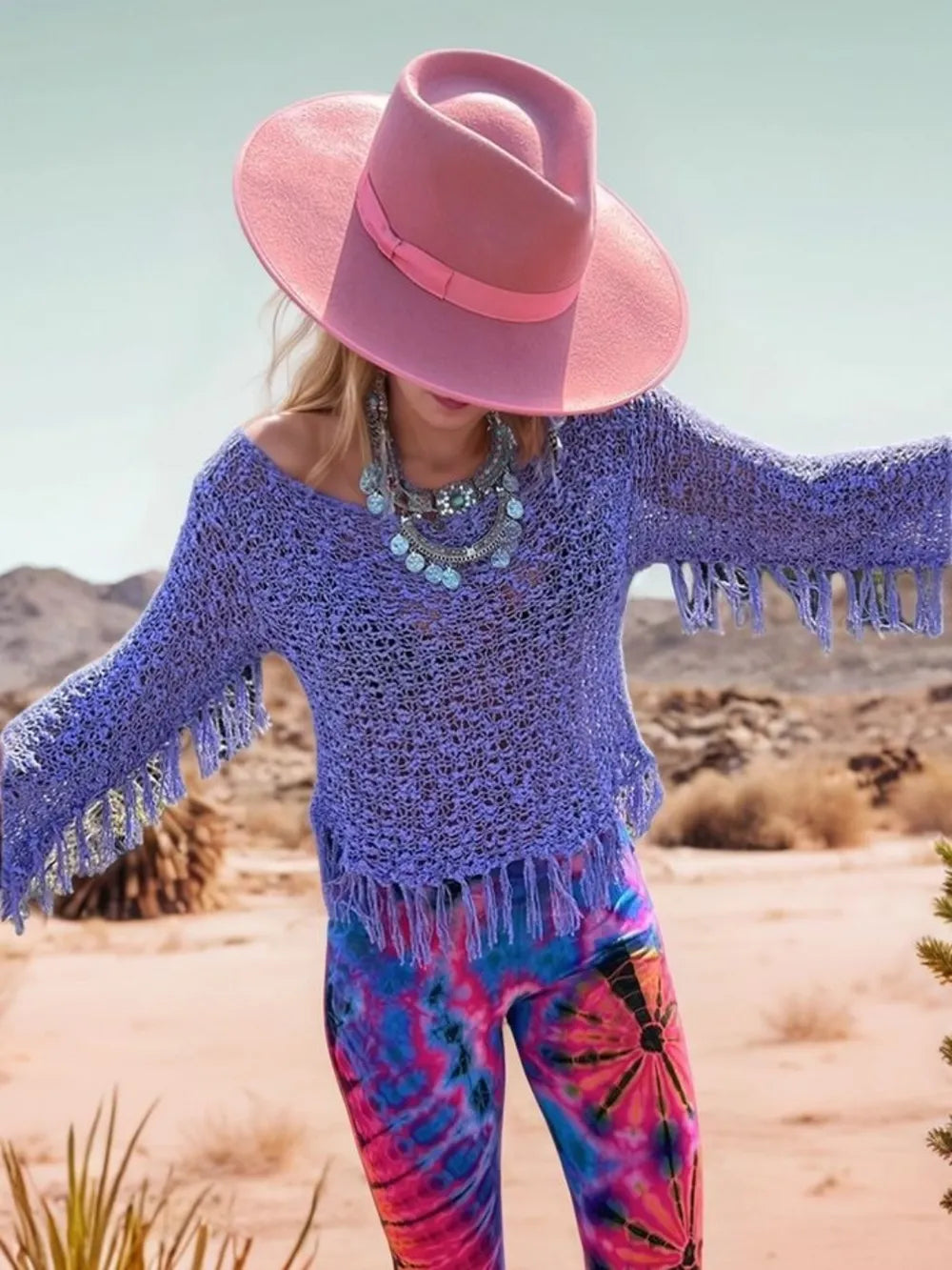 Tassel Boat Neck Knit Cover Up-Tops-Krush Kandy, Women's Online Fashion Boutique Located in Phoenix, Arizona (Scottsdale Area)