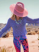 Tassel Boat Neck Knit Cover Up-Tops-Krush Kandy, Women's Online Fashion Boutique Located in Phoenix, Arizona (Scottsdale Area)