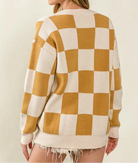 BiBi Checked V-neck Cardigan-Tops-Krush Kandy, Women's Online Fashion Boutique Located in Phoenix, Arizona (Scottsdale Area)