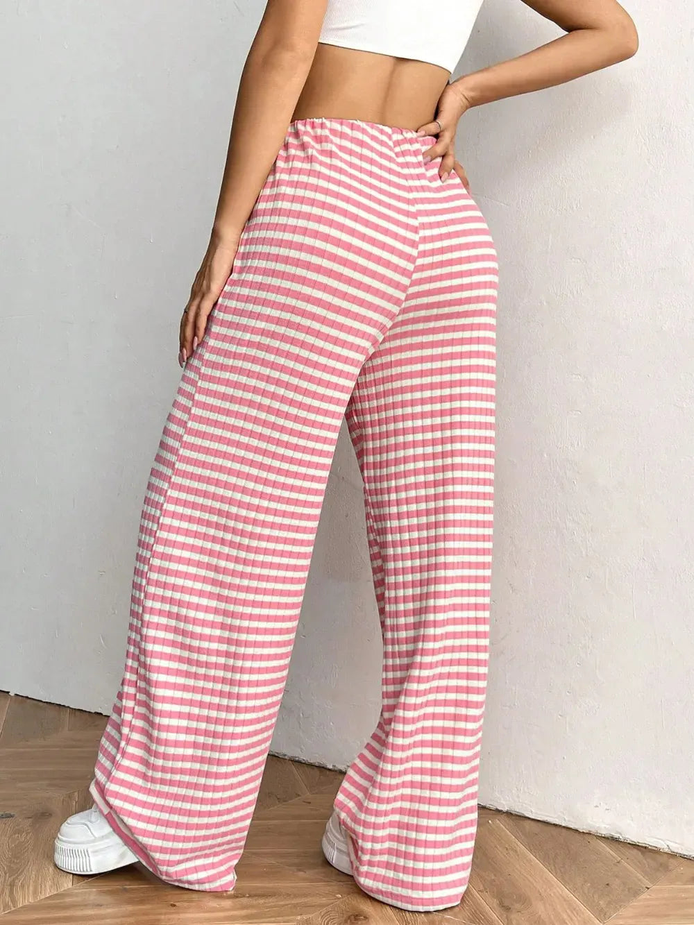 Tied Striped Wide Leg Pants-PANTS-Krush Kandy, Women's Online Fashion Boutique Located in Phoenix, Arizona (Scottsdale Area)